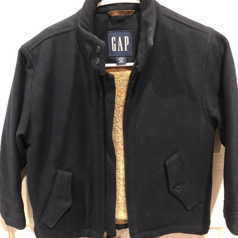 Boys GAP lined Peacoat jacket. Zippered front Sz S